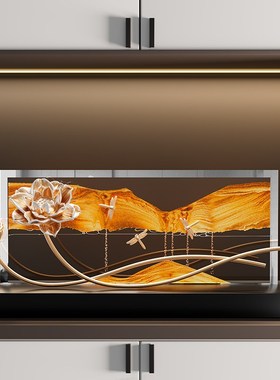 好运连连流沙画摆件高级感小众客厅玄关酒K柜装饰品办公室乔迁礼