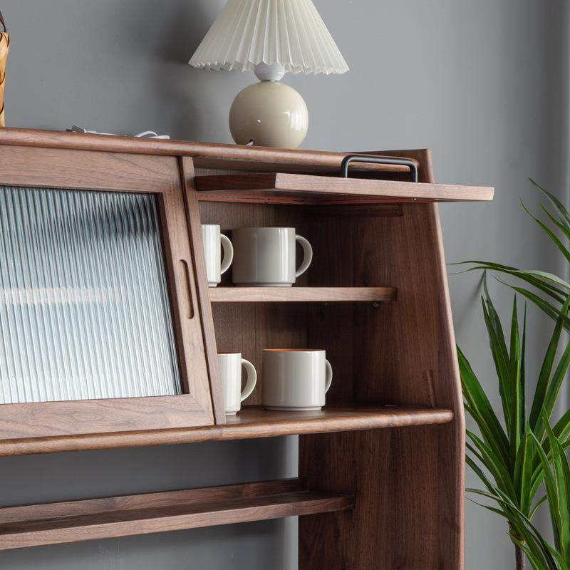 北欧黑胡桃木哥本哈根餐边柜实木酒柜轻奢橱柜靠墙高储物轻奢型一,淘宝优惠券,粉丝福利购,淘宝优惠卷