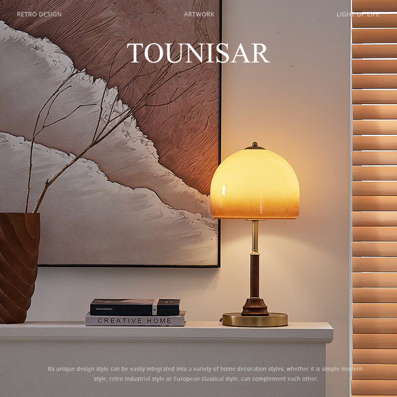 TOUNISAR中古台灯法式美式复古结婚长明灯卧室轻奢床头灯高级感