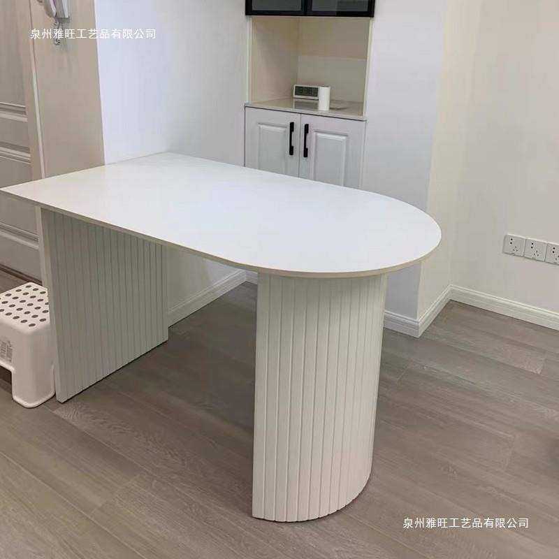 北欧岩板餐桌小户型饭桌 靠墙白色用餐桌椅组合 轻奢岛台长方形,淘宝优惠券,粉丝福利购,淘宝优惠卷