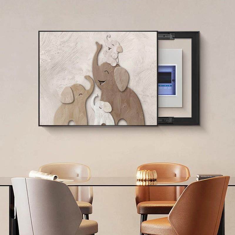 大象电表箱装饰画轻奢高级感遮挡配电箱壁画电源开关挂画2025新款,淘宝优惠券,粉丝福利购,淘宝优惠卷