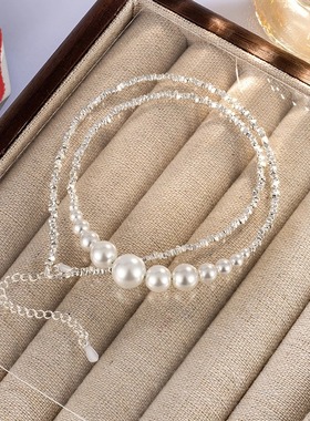 珩钻碎银珍珠项链送人礼物生日女款轻奢