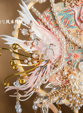 团扇新娘结婚diy材料包秀禾婚扇高级婚礼中式婚重工婚扇新婚礼物
