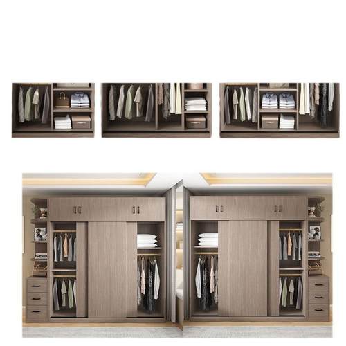 衣柜米灰经济型家用卧室简易推拉门儿童衣柜出租房用柜子小型衣橱 - 图3