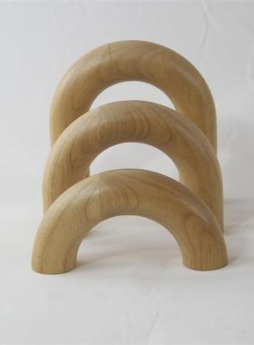 现代简约ins侘寂风木质拱形门U型环家居装饰客厅电视柜玄关桌摆件