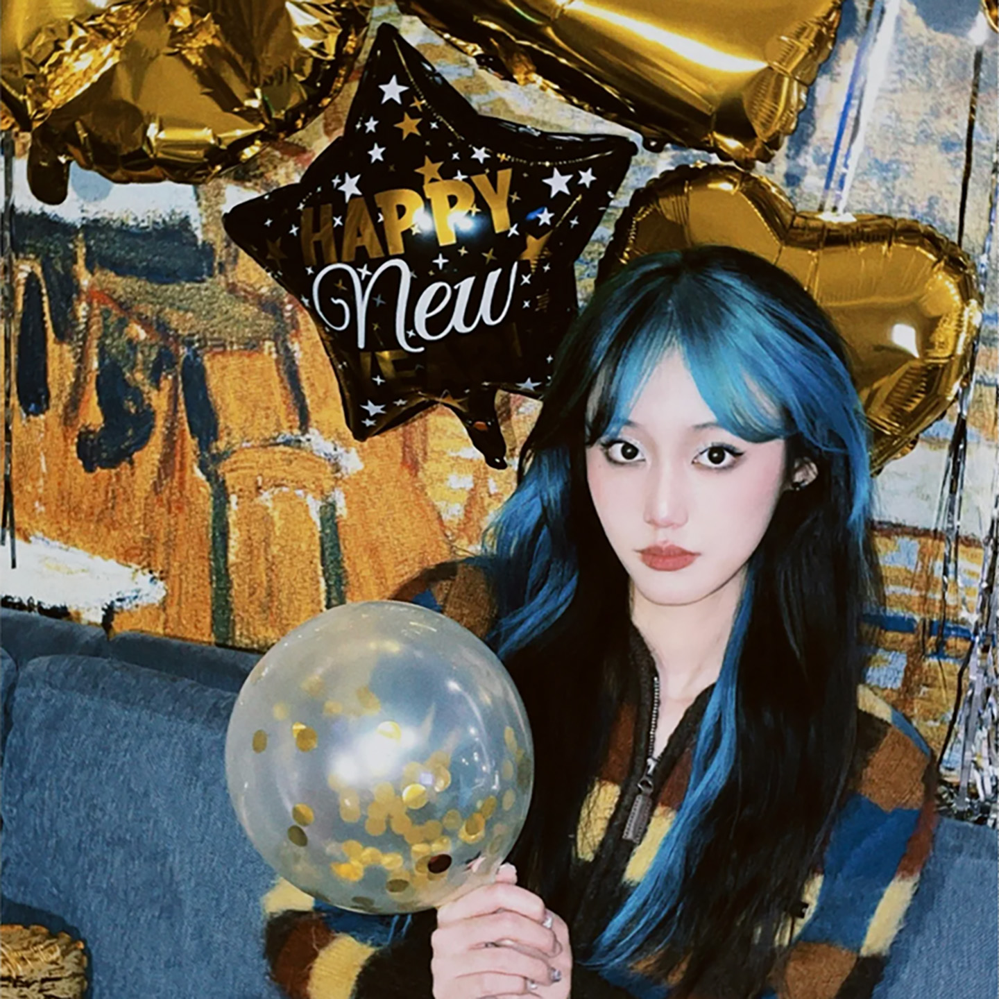 2025新年元旦派对尾牙装饰Happy New Year新年快乐气球背景墙布置 - 图2