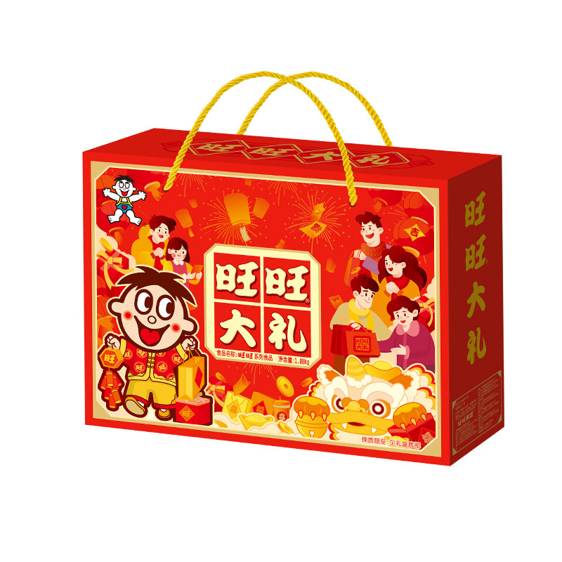 旺旺零食大礼包1080g年货走亲访友送礼休闲零食小吃整箱企业团购