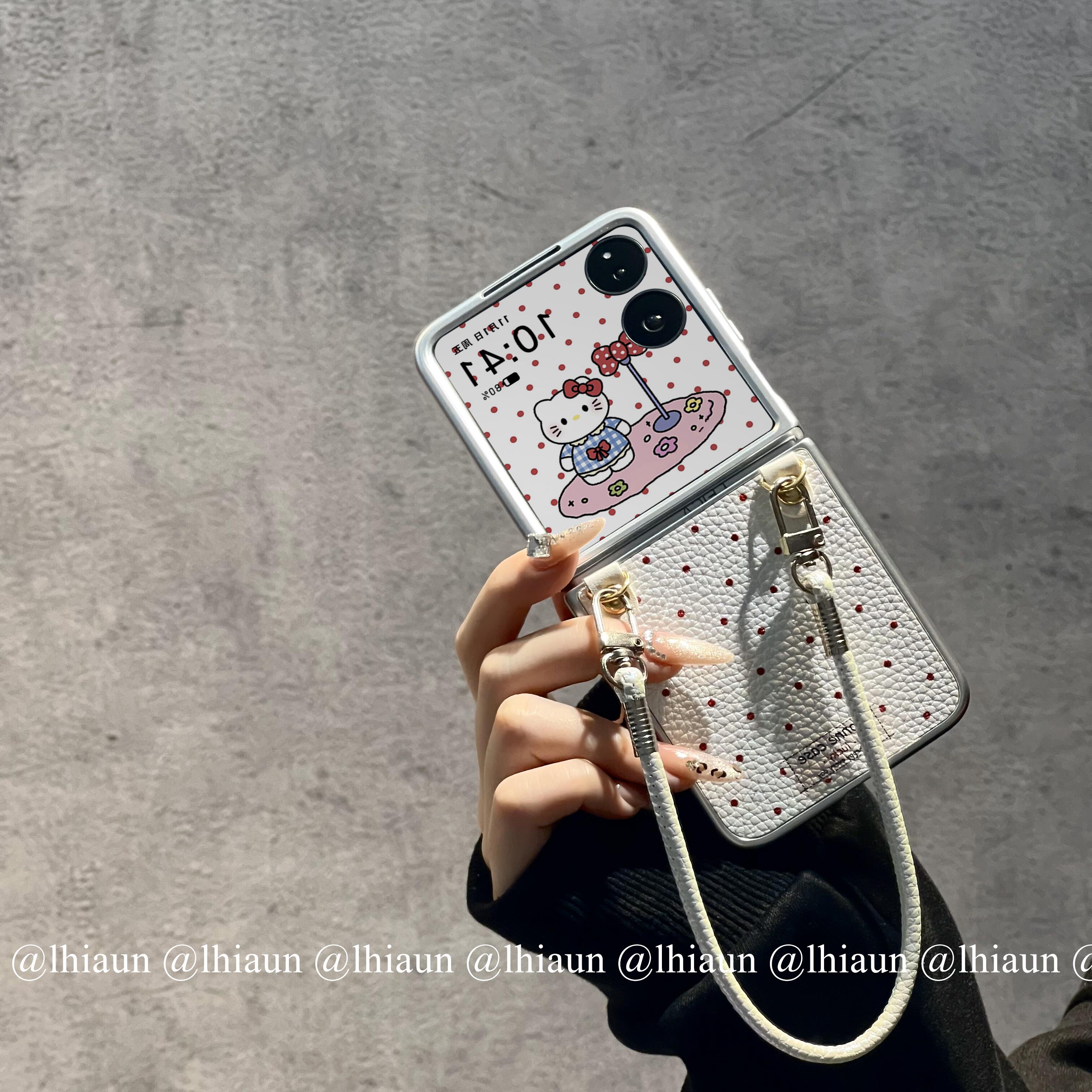 lhiaun ins爱心适用三星zflip7折叠屏purax手机壳荣耀vflip2/n3flip小米mixflip2保护套novaflip皮纹pocket2 - 图2