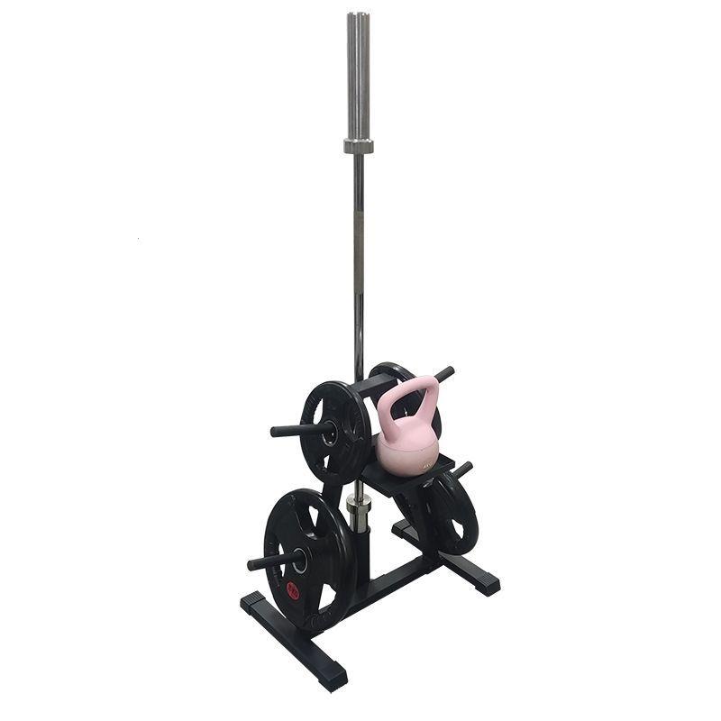 Barbell plate hanger with large and small holes for storage