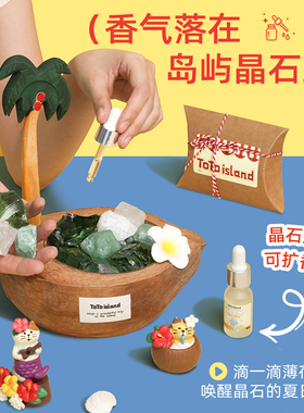 秃秃小岛椰子香薰蜡烛礼盒扩香晶石摆件小众高级生日礼物送男女生