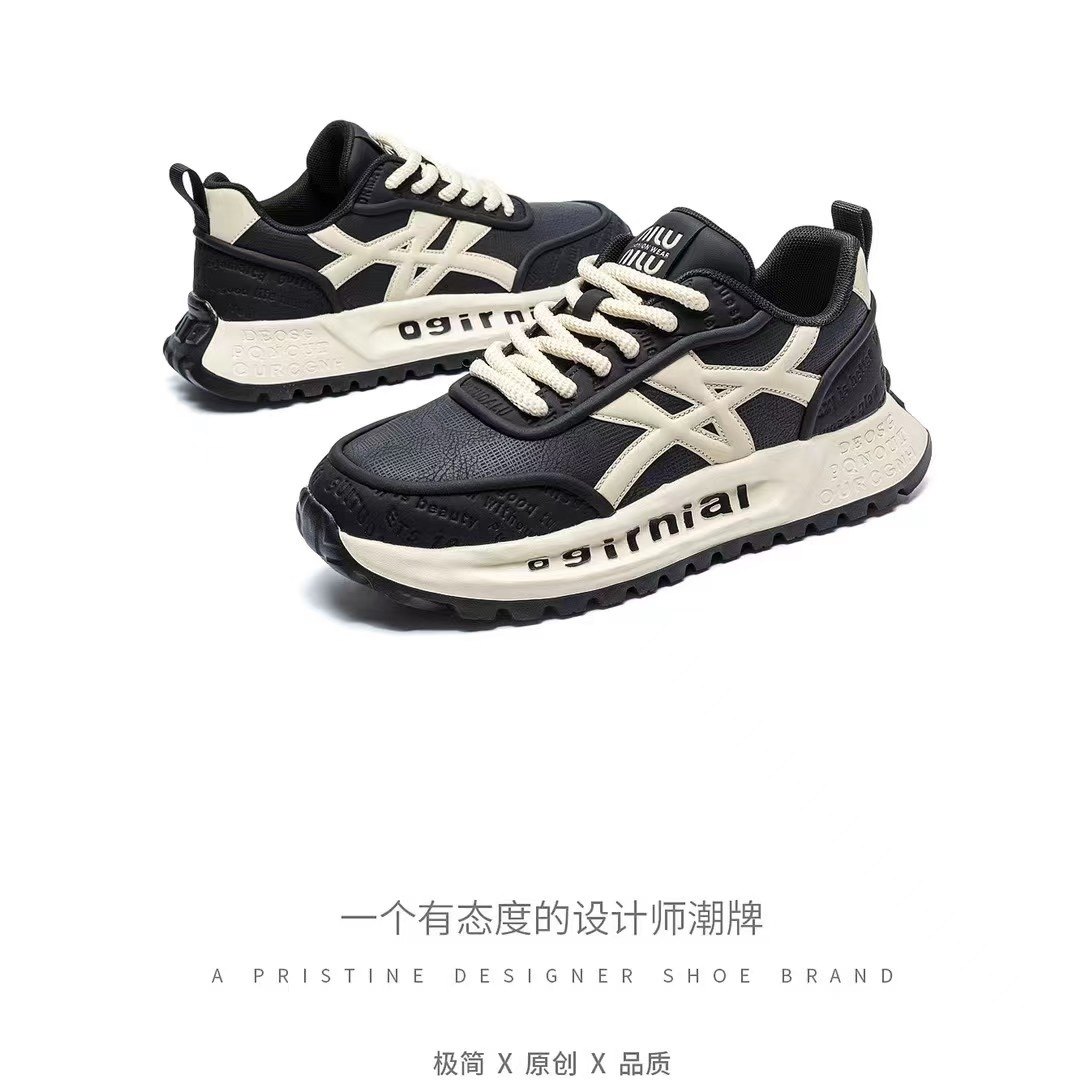 A男鞋25新款男鞋秋季阿甘鞋德训鞋厚底潮运动休闲鞋真皮休闲鞋,淘宝优惠券,粉丝福利购,淘宝优惠卷