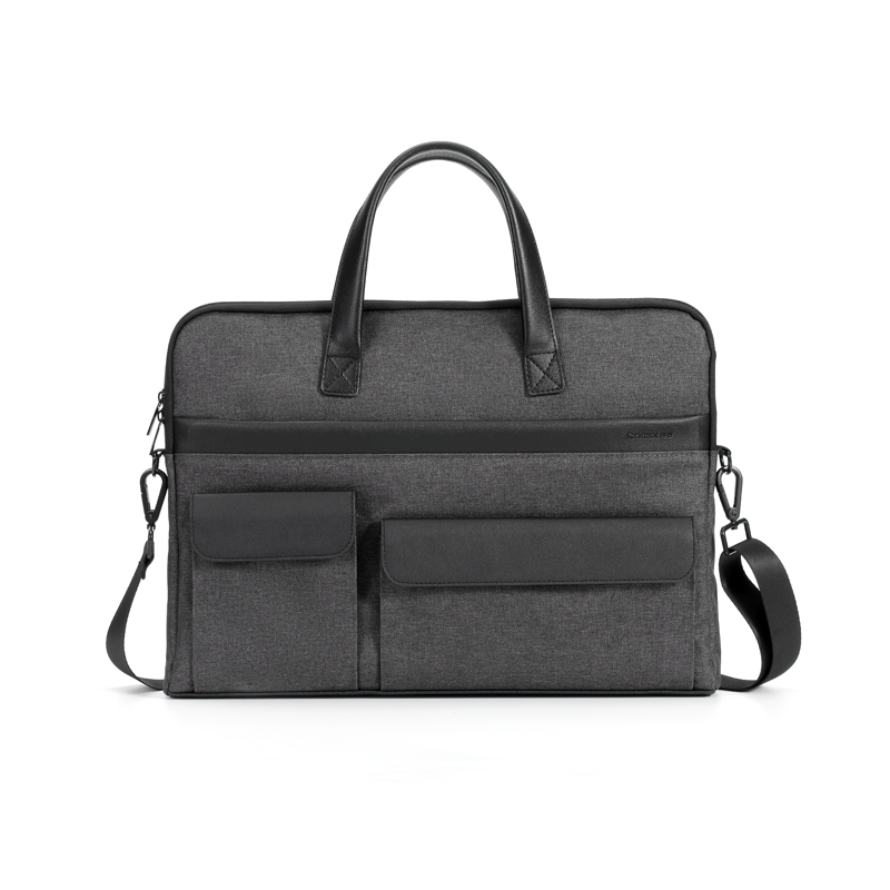 齐心公文包拉链手提包大容量帆布包多层商务公文包电脑包办公用品学生科目分类包大容量分层多功能商务包