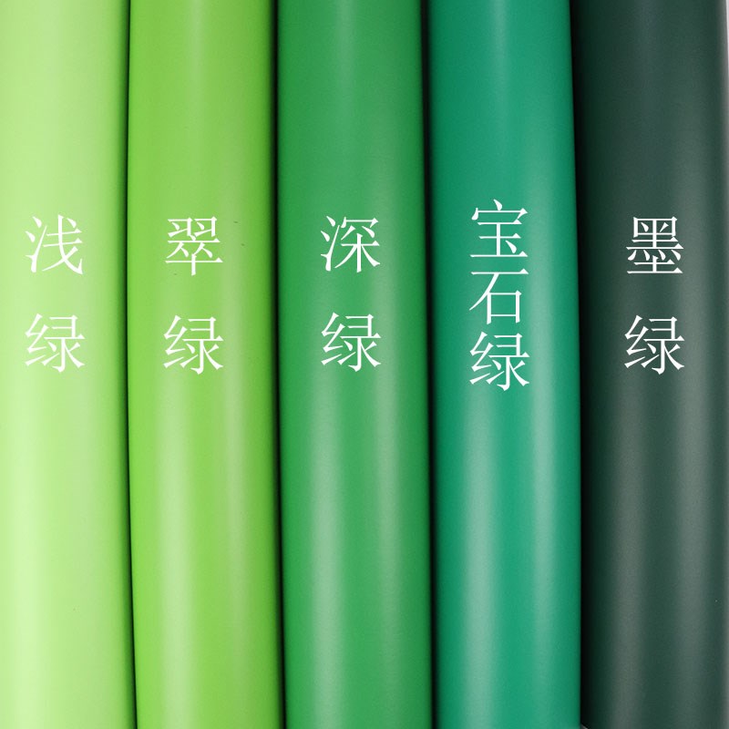 哑光浅绿翠绿绿色宝石绿墨绿PVC贴纸墙贴壁纸即时贴背胶自粘防水 - 图0