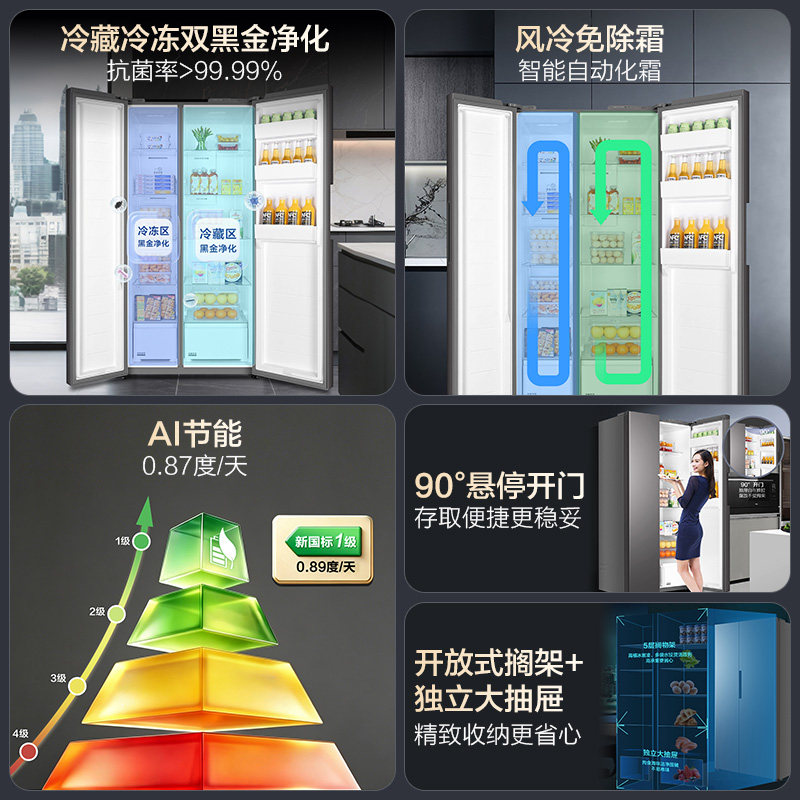 Haier 571L double door frequency conversion full area purification