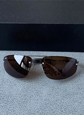 大弧度男士偏光茶色墨镜复古方形男偏光太阳镜中老年护目防风镜