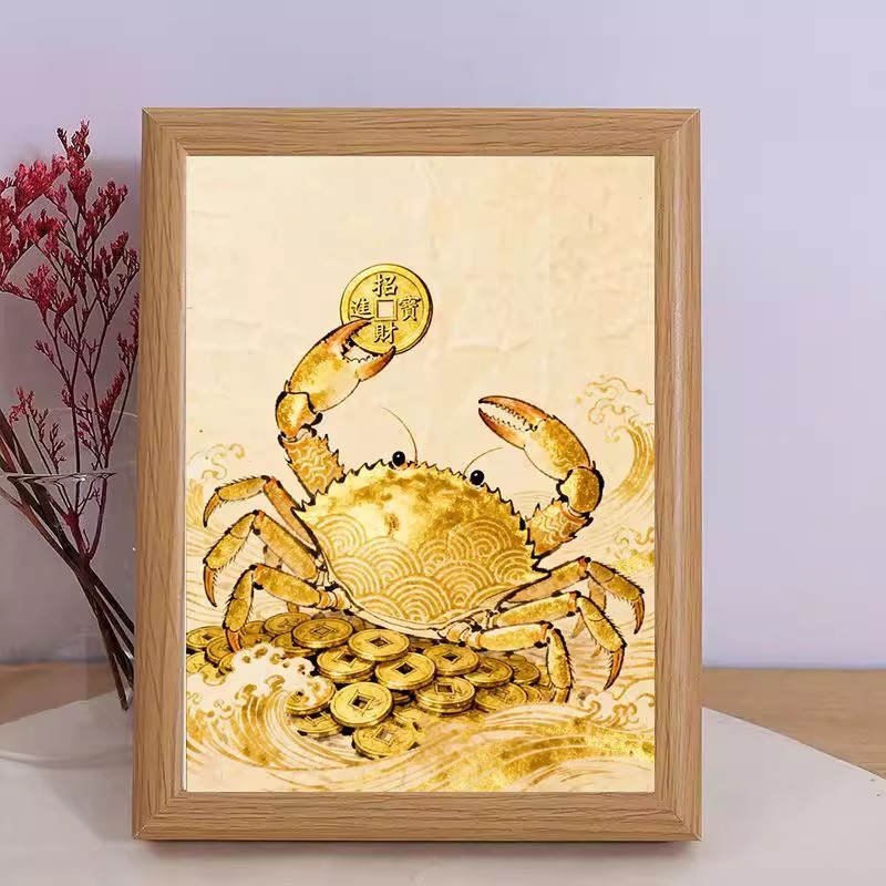 有钳有钱有横钱招财摆件放床头柜电视柜入户门相框摆台挂画装饰画 - 图3