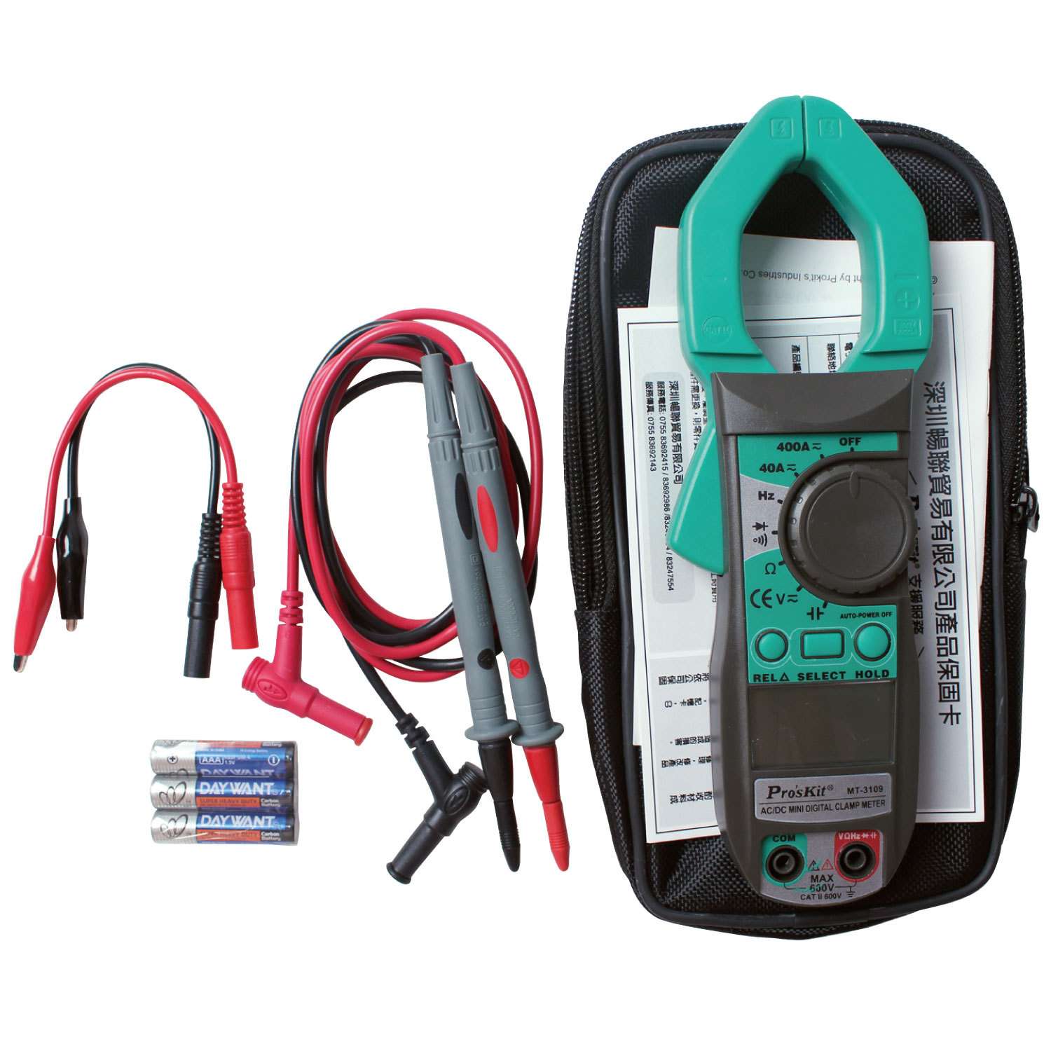Pro`skit/宝工MT-3109 3-3/4数位交直流电流电压钳形表钳形万用表 - 图1