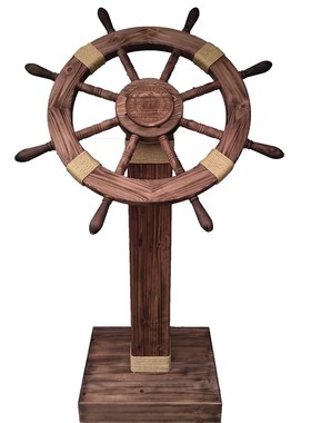领航舵乔迁开业礼品舵手办公室落地摆件店铺N木质船舵客厅酒店装