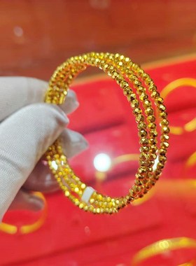 金包银蹦迪珠手镯女记忆爆闪弹力手环三圈五圈手串生日礼物送女友