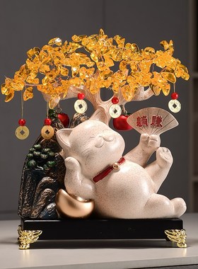 新古典新款猫咪摆件客厅入户玄关电视柜酒柜搬新家新房子工艺装饰