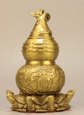 全铜葫芦摆件家用客厅卧室玄关装饰品中式送礼天医葫芦工艺品