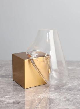 简约现代玻璃流体花器样板间茶几电视柜桌面客厅玄关装饰饰品摆件