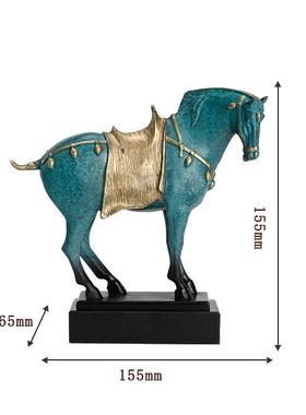 黄铜马摆件唐三彩 铸铜雕塑工艺品 办公室大厅桌面车载装饰品摆件