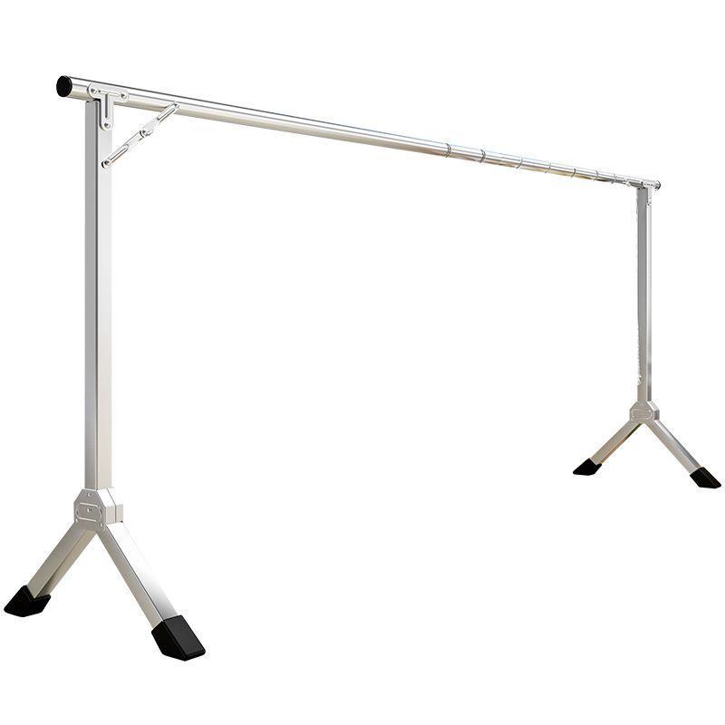 熊猫连锁超市闪电仓单杆单杠晾衣架伸缩款固定款落地式折叠晾衣架 - 图2