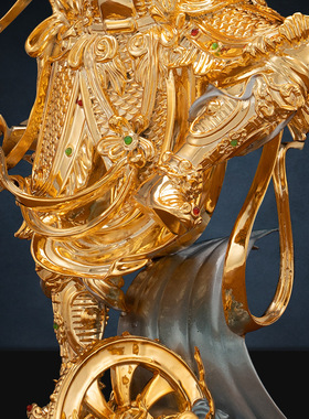 铜中式佛堂铜王灵官神像装饰摆件