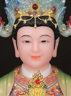 碧霞元君泰山奶奶神像汉白玉泰山娘娘佛像泰山圣母老母坐像摆件