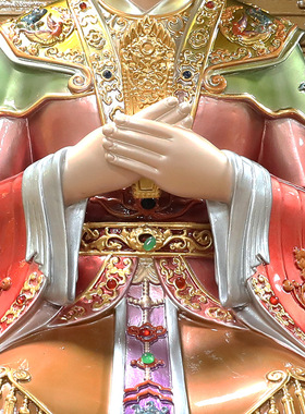 铜中式佛堂碧霞元君泰山装饰摆件