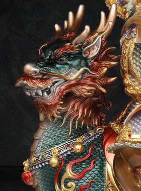 铜中式佛堂铜九天应元雷装饰摆件