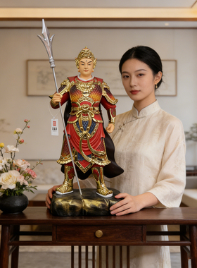 二郎神杨戬神像树脂供奉家用清源妙道真君二郎真君哮天犬摆件