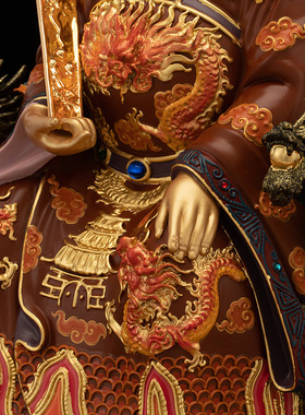 铜中式佛堂台湾铜鎏金灶装饰摆件