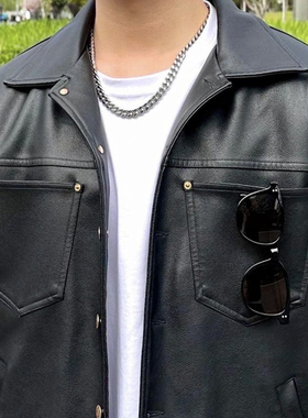 嘻哈钛钢古巴项链酷男款设计感小众不掉色可水洗饰品首饰项链