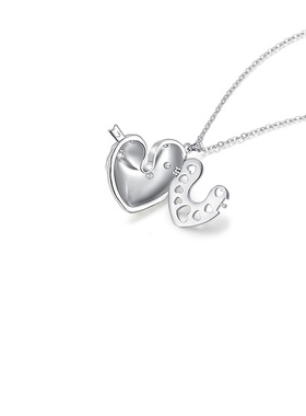 DH7溶解爱心吊坠钛钢项链长款女