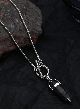 DH7黑曜石项链吊坠男士配饰