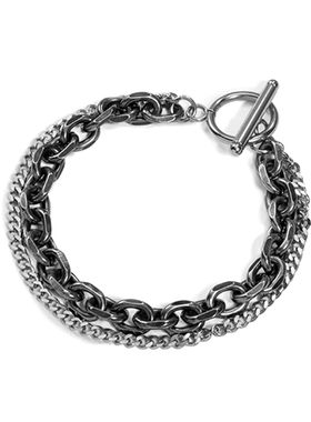 DH7复古叠戴钛钢古巴手链男女