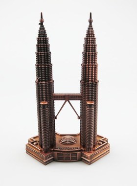 极速吉隆坡双子塔金n属建筑模型摆件创意景区工艺品旅游纪念品毕