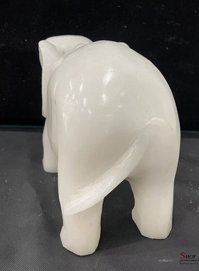玉石大象摆件一对天然白玉吸水象家居客厅办公室装饰品工艺品摆设