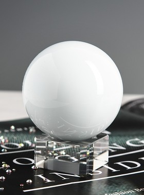 大小号乳白色水晶球摆件 客厅办公室家居招财装饰品创意圆球摆件