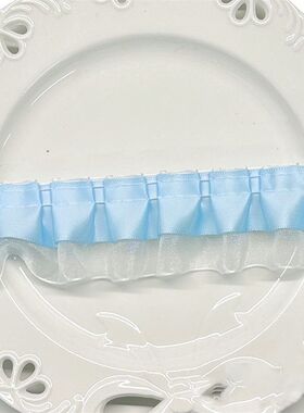 diy少女心彩色双层褶皱雪纱蕾丝花边辅料痛包改造装饰diy材料应援