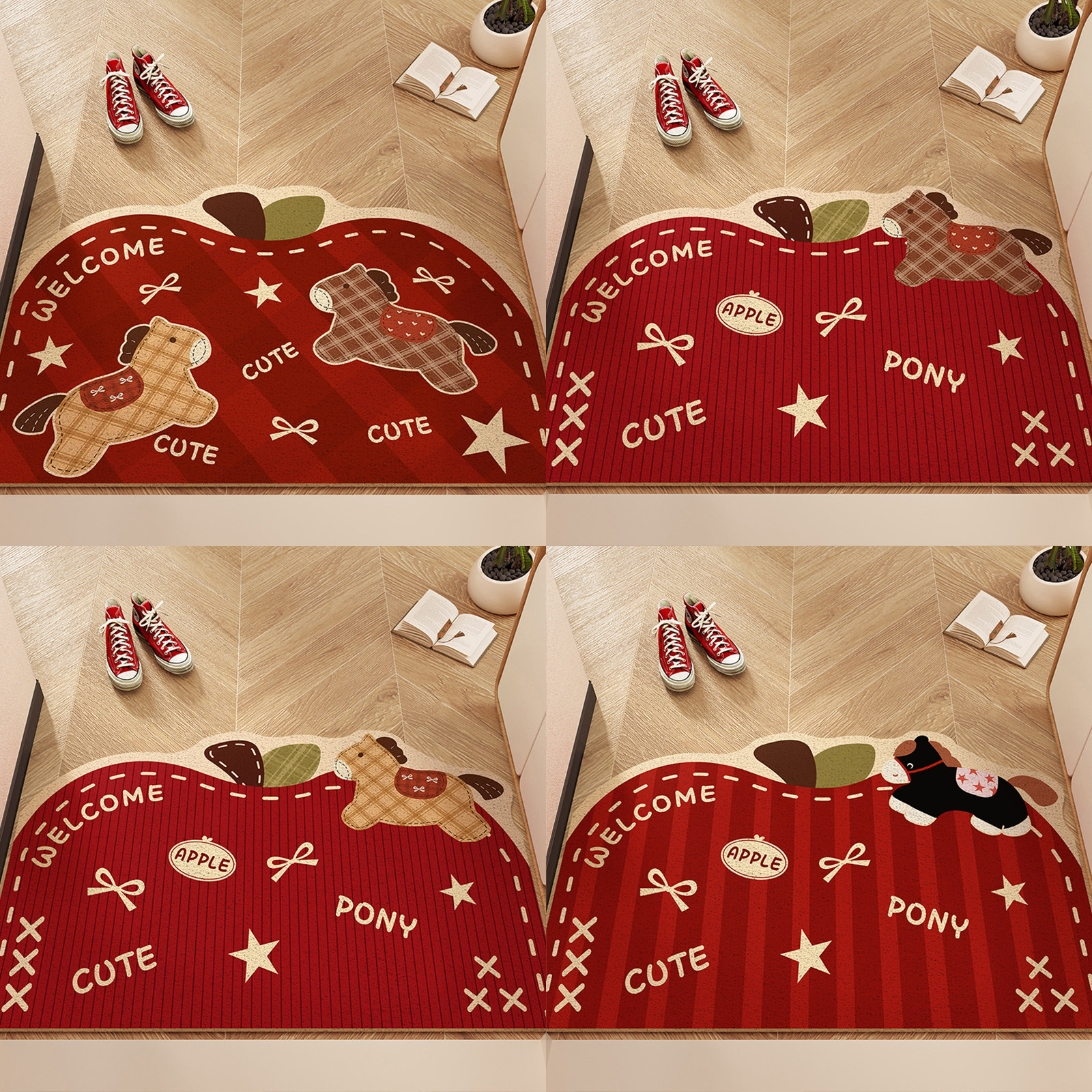 喜庆卡通地垫入户门垫2026新款马年丝圈防滑脚垫进门口地毯可裁剪,淘宝优惠券,粉丝福利购,淘宝优惠卷