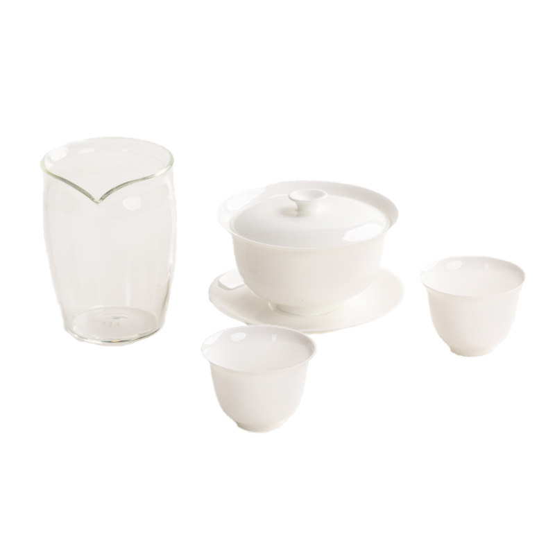 上山喝茶 茶器周边 骨瓷盖碗套装 骨瓷盖碗 品茗杯 公道杯 茶具,淘宝优惠券,粉丝福利购,淘宝优惠卷