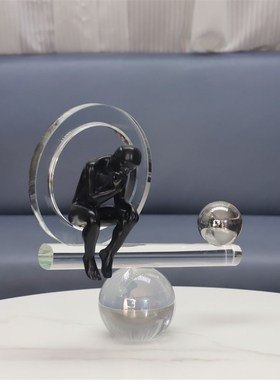 欧式创意简约平衡思考人物装饰卧室客厅书房办公室玄关工艺品摆件