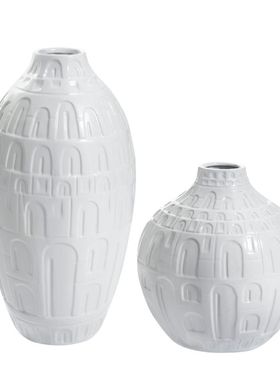 欧式电镀陶瓷花瓶 金色黑白落地大花瓶 客厅轻奢陶瓷创意插花摆件