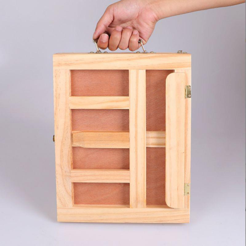 桌面台式画架折叠多功能木制油画架箱美术素描写生画架画板 - 图0