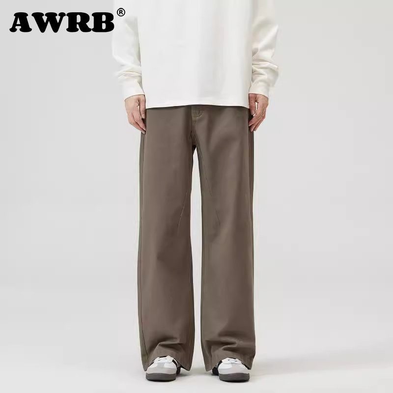 AWRB休闲微喇基础简约长裤男美式休闲cleanfit松弛感拖地直筒裤,淘宝优惠券,粉丝福利购,淘宝优惠卷