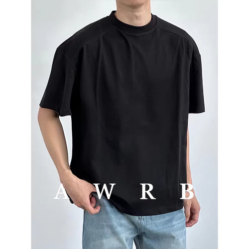 AWRB美式复古重磅廓形解构短袖T恤男女索罗娜cleanfit上衣 - 图1