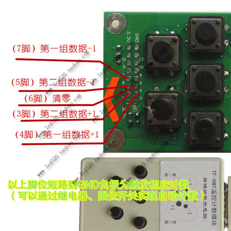 LED显示屏控制卡遥控按键计数比赛 炫蓝光TF-CNT-D停车场车位指示,淘宝优惠券,粉丝福利购,淘宝优惠卷